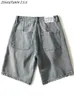 Summer Blue Denim Shorts Mężczyźni oddychający bawełniany kolano duży rozmiar prosty swobodny, cienki, cienki bermuda krótkie dżinsy spodnie 240311