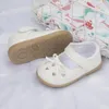 KIDSUN marron bébé sandales infantile fille été chaussures de plein air nœud papillon antidérapant semelle souple en cuir caoutchouc enfant en bas âge premiers marcheurs 240229