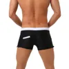 Nice Fitting Trunks Mens Swim Trunks Short Square Leg Cut Swimming Briefs Swimwear with Front Zipper Pocket
