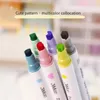 6Colors Stamp Art Marker Double Highlighter Pen StarheartMoondRopsquare for Scrablock Diary Poster Studentery 240228