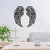 Naklejki metalowe skrzydła anioła naklejka ścienna Czarna sztuka naklejka domowa Tapeta z światłem LED/Bez światła Nowoczesne dekoracje salonu