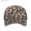 Boll Caps SNBACK C Summer Womens Hats Ponytail Baseball CS Personlighet Leopard Print Breattable Mesh C Golf C Camping Party Hat L240314