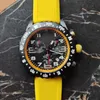 1884 Design Pulseira De Borracha Mens F1 Racing Relógios Mostrador Amarelo Japão VK Movimento De Quartzo Chrolograph Relógio Masculino Designer Homem Esportes Fitness Relógio De Pulso