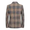 Autumn Men Plaid Blazers Suits Jackets Male Korean Design Blazers Coats Spring Business Casual Slim Fit Blazers Men Clothing 240304