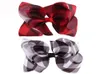 6インチJojo Bow Christmas Hairpin Baby Girls Plaid Libbon Hair Bows with Clip