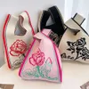 تصميم جديد رجعية ملونة محبك الكروشيه الكروشيه محفظة حقيبة الأداء حقيبة الهدايا للنساء