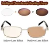 Lunettes de soleil SCOBER Intelligent Pochromic Brown Lunettes de lecture Titanium Alliage Cadre Lunettes 0,75 1 1,25 1,5 1,75 à 4 extérieur