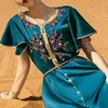 Etniska kläder Marocko Kaftan Hand Sydd diamanter Abaya Women Muslim Maxi Dress Dubai Turkiet Evening Vestidos Islamiska Jalabiya Eid Ramadan