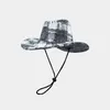 Berets Vacigoden Moda Retro Áspero Selvedge Gingham Cowboy Bucket Chapéu Homens Mulheres Ao Ar Livre Acampamento Férias Proteção Solar