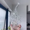 9.5 inchs Recycler Oil Rigs Thick Glass Water Bongs Hookahs Shisha Smoke Glass Water Pipes Dab Bong With 14mm Joint