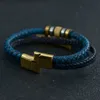 Stainless Steel Bracelet for Men Wrap Multilayer Braided Leather Magnetic Buckle Bracelets Bangle Cuff Wristband Jewelry