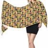 Scarves Multi Stem Print Tassel Scarf Women Soft Shawl Wrap Lady Winter Fall Fashion Versatile Female