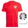 2024 25 Wales Voetbalshirts BALE WILSON ALLEN RAMSEY world National Team cup Rodon VOKES Thuisvoetbalshirt Korte mouw Uniformen voor volwassenen fans versie