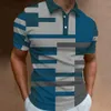 Menowa koszula polo mody koszule golfowe 3D TEE TEES Strase Streetwear Men Odzież Bluzka z krótkim rękawem Bluzka swobodna Top 240304
