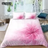 Set a casa vivente di lussuoso set da letto a fiori rosa set rosa copripiumini federa e re eu/US/au/uk Size lettiere con trapunta tende trasparenti