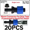 Reklar 16mm 5/8 "DRIP IRRIGATION TAPE STUTOFF Ventil End Plug Connector Thread Lock Garden Watering System Greenyhouse till PVC Hard Pipe