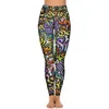 Pantalones activos palabra Graffiti Street Art Leggings con bolsillos estampado de letras patrón Yoga cintura alta Fitness Legging dulce elástico