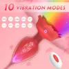 LED Rose Vibrator Anal dla kobiet 10 Wibrujące bezprzewodowe zdalne sterowanie masaż prostaty Dildo Butt Plug Dorosły Sex Toys 18