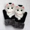 Five Fingers Gloves Women Winter Ladies Girls Outdoor Thick 3D Cartoon Dog Warm Mittens Thicken Men And Christmas Gifts For Kids239G