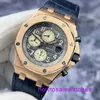 AP Montre-bracelet Fancy Watch Royal Oak Offshore Series 26470OR Gris Ruthénium Cadran Date Minuterie 42 mm Or rose 18 carats Ensemble complet Carte de garantie