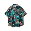 Men's Casual Shirts Customized Beach Hawaii 2024 Summer Printed Short Sleeved Shirt Street Wear Camisa Social Chemistry Homme