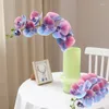 Dekorativa blommor 9 huvuden Makaron Big Orchid Branch 3D Printing Artificial Home Decor Fleurs Artificielles Real Touch Floral Wreath