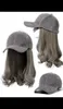 Czapki kulkowe 202005-WU moda kręcone włosy Corduroy Hat Patchwork Fałszywe włosy La Baseball Hat Women Liisure Visors C L240314