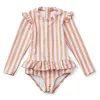 Badkläder happyflute 726 kg ins barn baddräkt flicka en bit upf50+ solskyddsmedel långärmad söt baby prinsess strand simning trasa