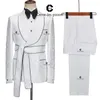 Mens Suits Blazers Costume Homme Jacquard Designs Men Suit With Belt Slim Fit 2 Piece Wedding Tuxedo Custom Made Prom Party Male Clothing 230209