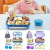 27st Lunch Box 1300ml Microwave Food Container Bento Box Storage Bag Sauc Box Spoon Fruit Fork For Kids Adults Picnic Thermos 240304
