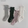 Kids Socks 1-7Y Cute Girls Knee High Socks Big Bows Non-Slip Infant Baby Long Tube Socken Cotton Soft Childrens Stocking High Quality yq240314