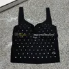V Neck Camisole Women Shiny Crystal Vest with Padded Quick Drying Camis Summer Sexy Tanks