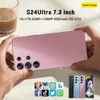 S24ULTRA 5G Android Smart 13 Téléphone Scrane Tactile Écran de couleur 7,3 pouces Le capteur de gravité d'écran HD prend en charge plusieurs langues