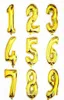 32 or 16 INCH Happy Birthday Weeding Celebration Balloon Decoration aluminum Coating balloon Number 0 To 9 Balloon Silver and Gold3467314