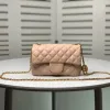 Bolso de diseñador Monederos para mujer Bolsos cruzados Bolsos de lujo Marca Moda Pequeño Cuadrado Clásico Cuero de mujer Pequeña cadena de bolas doradas Bolsas de asas Mochila Monedero