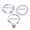 Strand 3 Teile/satz Herz Acryl Perlen Kinder Armbänder Set Kinder Mädchen Armband Geschenk