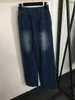 Pantaloni a due pezzi da donna con stampa floreale blu/nero/grigio 2024 marca stesso stile DH413