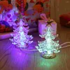 Night Lights Glowing Christmas Tree LED Light USB RGB 7 Color Flashing Table Lamp Decorative Bedside For Home Decor