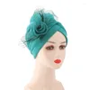 Roupas étnicas 2024 mulheres na moda grande flor turbante chapéu moda muçulmano hijab bonés cabeça envoltório femme bandana quimio boné africano headpiece