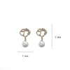 Boucles d'oreilles pendantes, magnifiques clous d'oreilles en cristal, coquille blanche, perles, à la mode, 1 paire, A1403