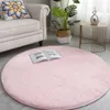 Tapis Tapis de tapis rond doux pour chambres à coucher Salon Tente d'étude Solide Couleur Sol Voiture Épaisse Peluche Anti Slip Enfants