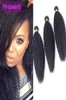 Peruansk mänsklig hår naturlig färg kinky rak hårprodukter 3 bit en set kinky rak tre buntar hår wefts6830306