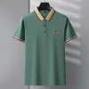 Polo 24ss Sprężyna i lato Nowe wysoką gatunek High Men Bawełniany druk z krótkim rękawem za okrągłe panelu panelu T-shirt Rozmiar: M-L-xl-xxl-xxxl Kolor: czarny biały rozmiar M L XL XXL 3XL 4xl 4xl