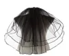 Black Gothic Wedding Veils Women039s 3 Tiers Ribbon Edge Finger Tip Wedding Bridal Veil 11054BK8817151