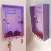 친구를위한 랙 TV 쇼 Monica 's Door Wall Keychain holder 빈티지 퍼플 홈 장식 TV 쇼를위한 개인 키 홀더