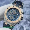 AP 시계 최고 기계 시계 Royal Oak Offshore 시리즈 26471SR Limited Edition Blue Plate 자동 기계적 남성 시계 42mm