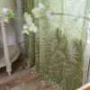 Gardiner Green Leaf Home Life Decoration Curtain American Style Semiblackout Cotton Linen Living Room Bedroom Transcen Fringe Gardin