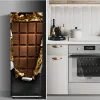 Adesivos de chocolate geladeira adesivo porta capa para cozinha alimentos frutas vegetais adesivo vinil geladeira adesivos decalques 3d arte murais