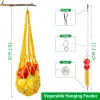 Toys 6Pcs Chicken Toys Set Chewing Foraging Toys Parrot Playing Training Toys with Wooden Swing Fruit Vegetable Hanging Feeder