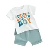 Ensembles de vêtements Vêtements d'été pour bébé garçon 6 12 18 24 mois 3T Tenues pour tout-petits Lettre mignonne T-shirts pour bébés Ensemble de shorts